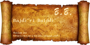 Bajári Baldó névjegykártya
